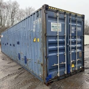 40′ x 8′ x 9.5′ Tall –Used *High Cube* Shipping / Storage Container-Wind and Watertight – BLUE