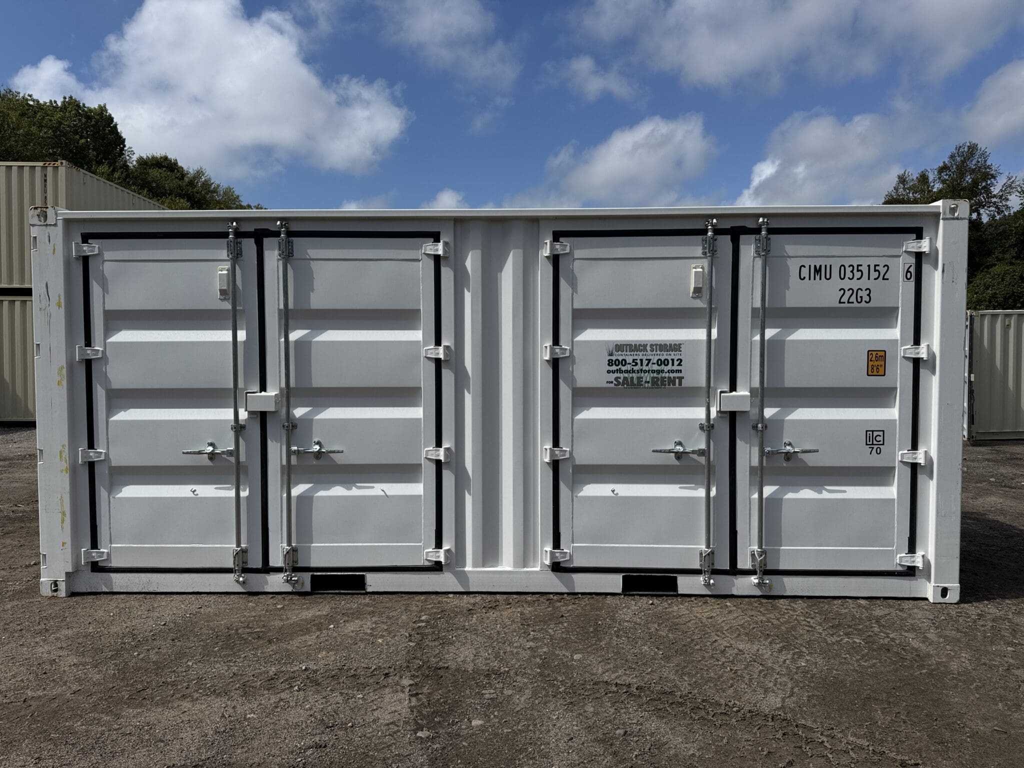 20′ x 8′ x 8.5′ Tall– New **2 SETS OF DOORS ON THE LONG SIDE