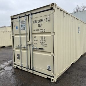 20′ x 8′ x 8.5′ Tall– New Shipping/Storage Container – Wind and Watertight – BEIGE