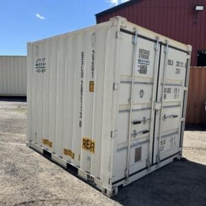 10′ x 8′ x 8.5′ Tall– New Shipping/Storage Container – Wind and Watertight – WHITE