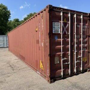 40′ x 8′ x 9.5′ Tall –Used *High Cube* Shipping / Storage Container-Wind and Watertight – RED