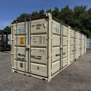 40′ x 8′ x 9.5′ Tall -New *High Cube**FOUR SIDE DOOR OPENINGS** Shipping/Storage Container – Wind and Watertight – BEIGE