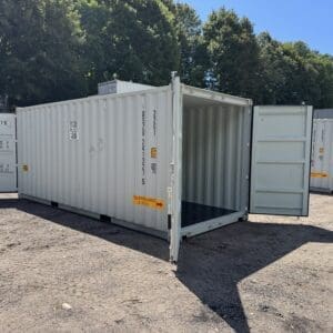 20′ x 8′ x 8.5′ Tall– New **DOUBLE DOOR** Shipping/Storage Container – Wind and Watertight – LT GRAY