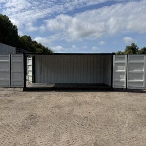 20′ x 8′ x 8.5′ Tall– New **OPEN SIDE**Shipping/Storage Container-STANDARD HEIGHT– Wind and Watertight – GREEN