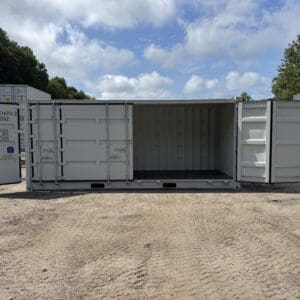 20′ x 8′ x 8.5′ Tall– New **OPEN SIDE**Shipping/Storage Container-STANDARD HEIGHT– Wind and Watertight – GRAY