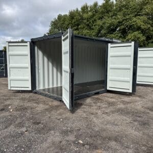 20′ x 8′ x 8.5′ Tall– New **2 SETS OF DOORS ON THE LONG SIDE** Shipping/Storage Container – Wind and Watertight – GRAY