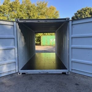 20′ x 8′ x 8.5′ Tall– New **DOUBLE DOOR EASY OPEN**Shipping/Storage Container – Wind and Watertight – LT GRAY