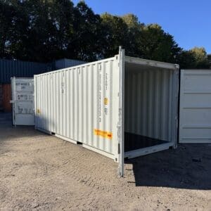 20′ x 8′ x 8.5′ Tall– New **DOUBLE DOOR EASY OPEN** Shipping/Storage Container – Wind and Watertight – LT GRAY