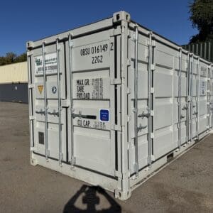 20′ x 8′ x 8.5′ Tall– New **OPEN SIDE**Shipping/Storage Container-STANDARD HEIGHT– Wind and Watertight – GRAY