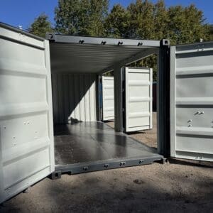 20′ x 8′ x 8.5′ Tall– New **2 SETS OF DOORS ON THE LONG SIDE** Shipping/Storage Container – Wind and Watertight – GRAY