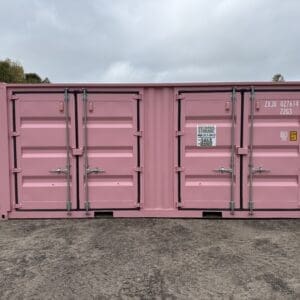 20′ x 8′ x 8.5′ Tall– New **2 SETS OF DOORS ON THE LONG SIDE** Shipping/Storage Container – Wind and Watertight – PINK
