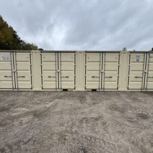 40′ x 8′ x 9.5′ Tall -New *High Cube**FOUR SIDE DOOR OPENINGS** Shipping/Storage Container – Wind and Watertight – BEIGE