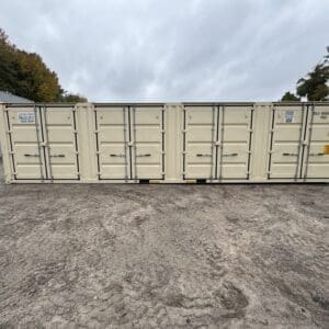 40′ x 8′ x 9.5′ Tall -New *High Cube**FOUR SIDE DOOR OPENINGS** Shipping/Storage Container – Wind and Watertight – BEIGE